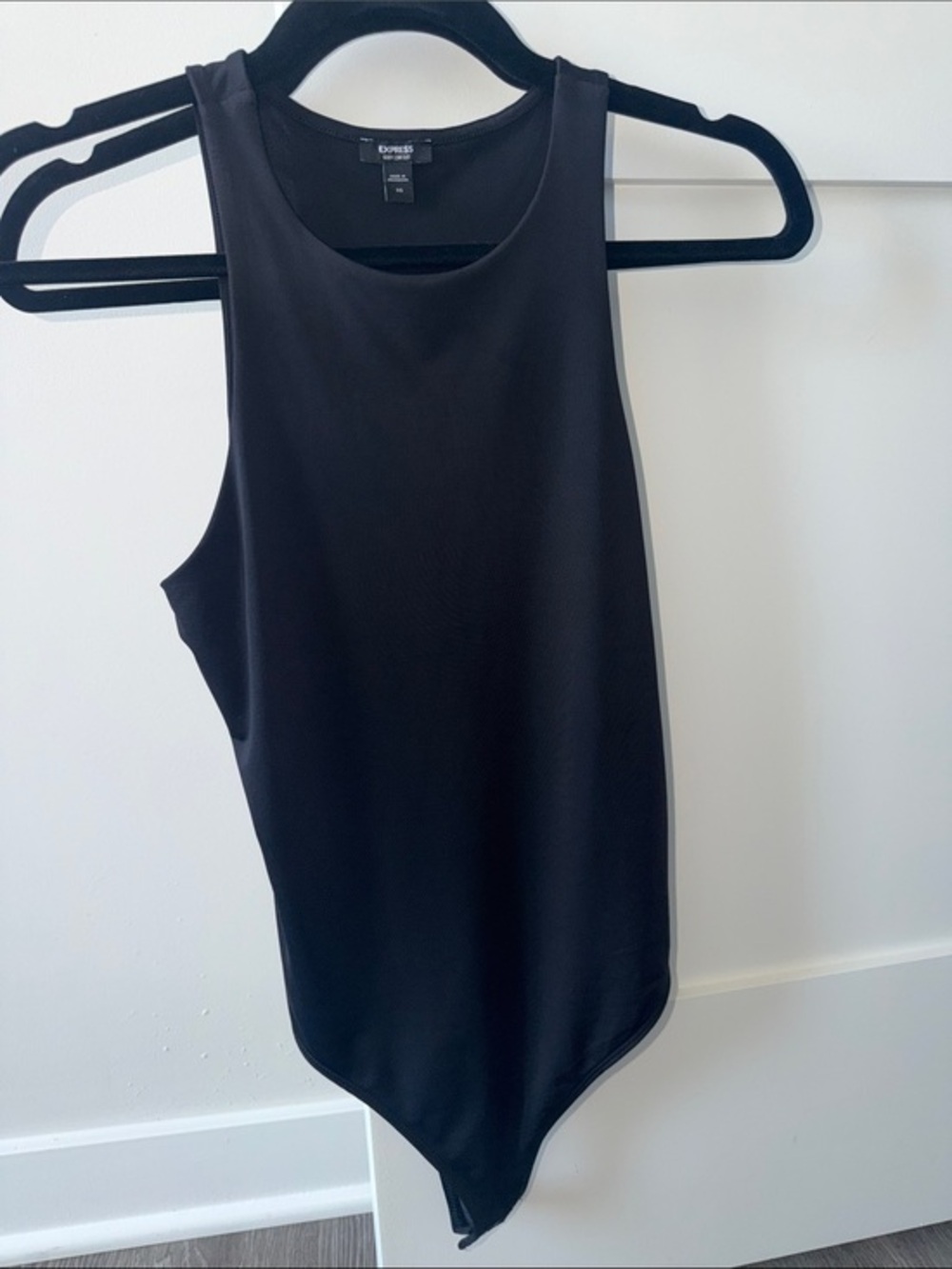 Express body contour Black Sleeveless Tank Bodysuit